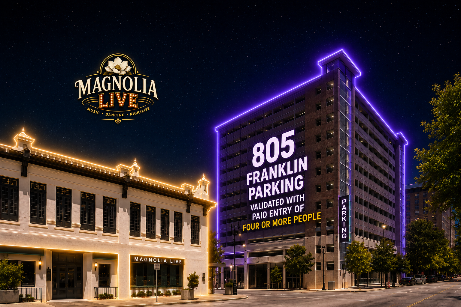 805 Franklin Parking Garage next to Magnolia Live